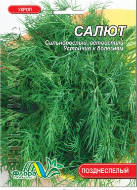 Кріп кущовий Салют,листя довго не жовтіють насіння, великий пакет 20 г