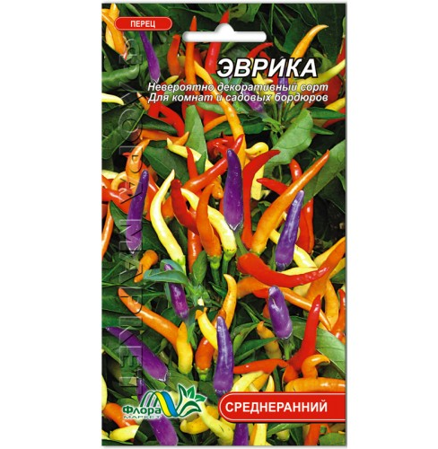 Насіння Перець Еврика декоративний среднеранний 0.05 г