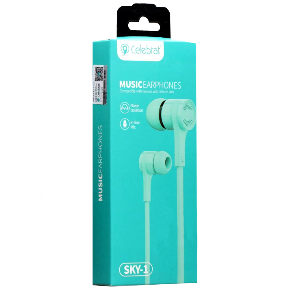 Навушники "Celebrat SKY-1" з мікрофоном круглий дріт, сині, фото 1