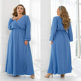 Коктейльна сукня жіноча блакитна в підлогу великого розміру