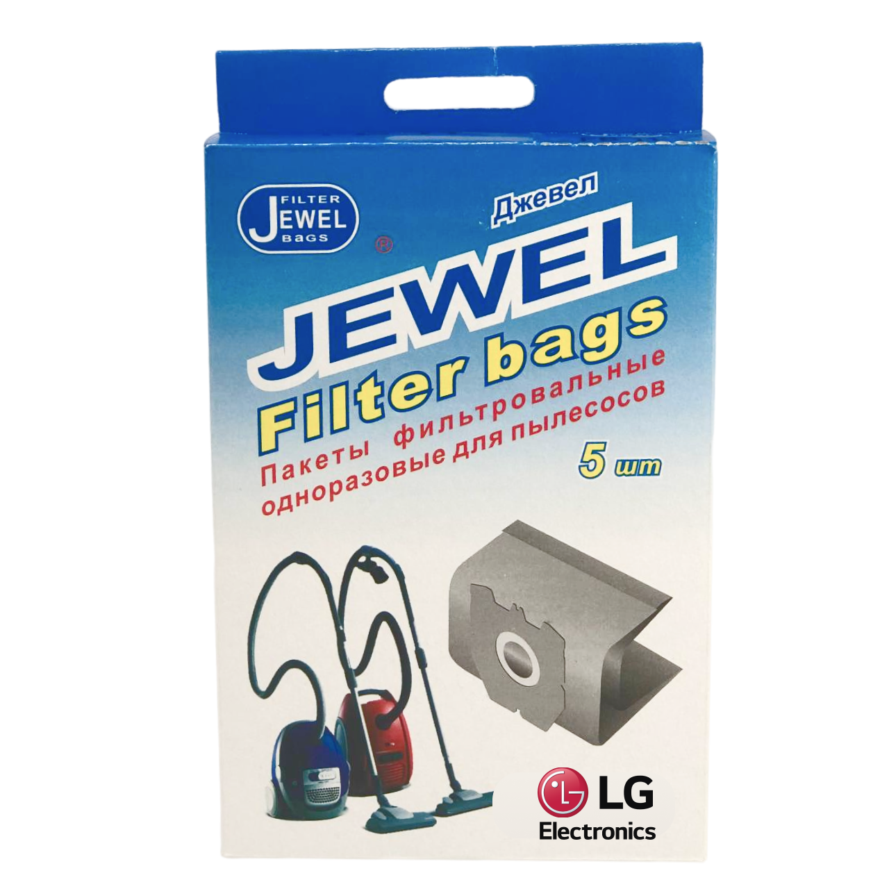 Комплект мішків для пилососа LG паперові одноразові Jewel FВ-05 (комплект 5 шт), фото 1