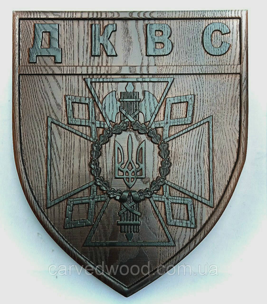 Різне панно картина з натурального дерева ясеня ЧПУ "Емблема Державної кримінально-виконавчої служби України"