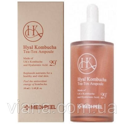 Сироватка з комбучею і гіалуроновою кислотою Medi-Peel Hyal Kombucha Tea-Tox Ampoule 50 мл