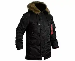Куртка Аляска чоловіча зимова Slim Fit N-3B Black, фото 5