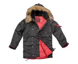 Куртка Аляска чоловіча зимова Slim Fit N-3B Black, фото 6