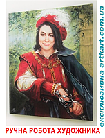 Оригінальний подарунок портрет олійний живопис ручної роботи художника Картина Портрет маслом на холсті по фото Портрет "в образі"