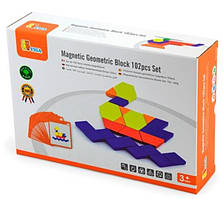 Геометрична мозаїка Viga Toys на магнітах з картками 50669