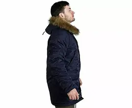 Чоловіча куртка Аляска синя Slim Fit N-3B Navy, фото 3