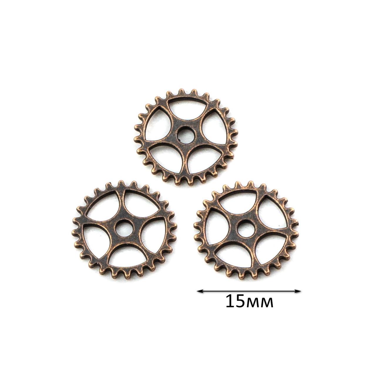 Металева шестерня 15мм червона бронза 1шт SHR013, фото 1