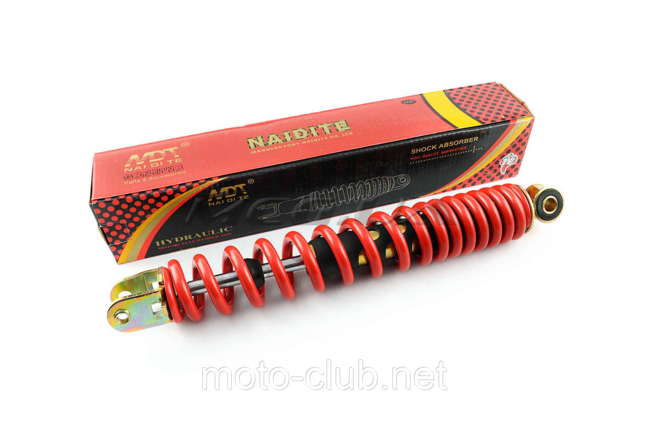 Амортизатор на скутер GY6, DIO ZX 310 mm, стандартний "NDT" (червоний)