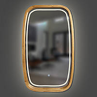 Зеркало прямоугольное с LED-подсветкой и сенсором Luxury Wood New Art 45х75 см дуб натуральный