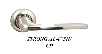 Дверні ручки для міжкімнатних (вхідних) дверей на круглій розетці TRION STRONG AL-47 SN/CP