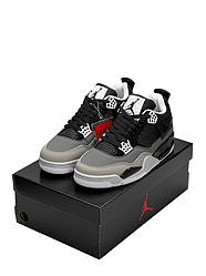 Чоловічі кросівки Nike Air Jordan 4 Retro Fear Pack Grey Black Молодіжні Найк Джордан Ретро чорні з сірим