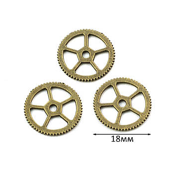 Металева шестерня 18мм бронза 1шт SHR022