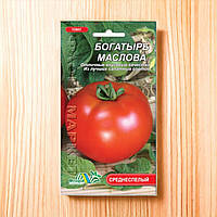 Томат Богатырь Маслова круглый, красный высокорослый среднеспелый, семена 0.1 г