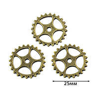 Металлическая шестеренка 25мм бронза 1шт SHR023