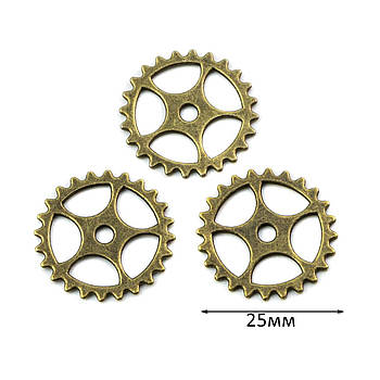 Металева шестерня 25мм бронза 1шт SHR023