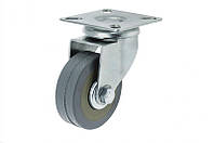 Ролик меблевий прорезинений сірий d-50мм з кріпильною платформою