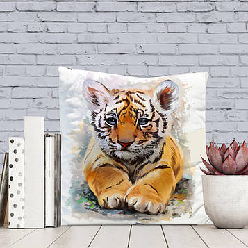Маленька декоративна подушка з тигреням