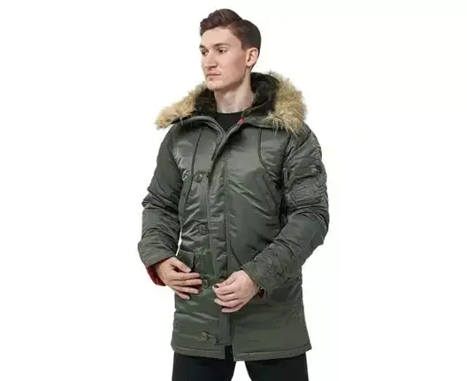 Чоловіча куртка Аляска Slim Fit N-3B Olive, фото 1
