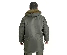 Чоловіча куртка Аляска Slim Fit N-3B Olive, фото 4