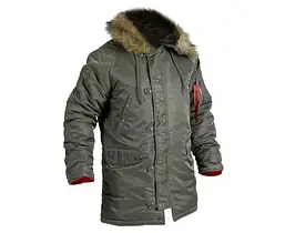 Чоловіча куртка Аляска Slim Fit N-3B Olive, фото 5