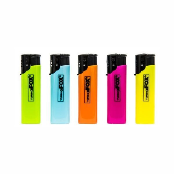 Запальничка кишенькова турбо Fox кольоровий пластик, фото 1