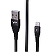 Кабель Lightning "Veron LV09" 1м плетений дріт, чорний, фото 3