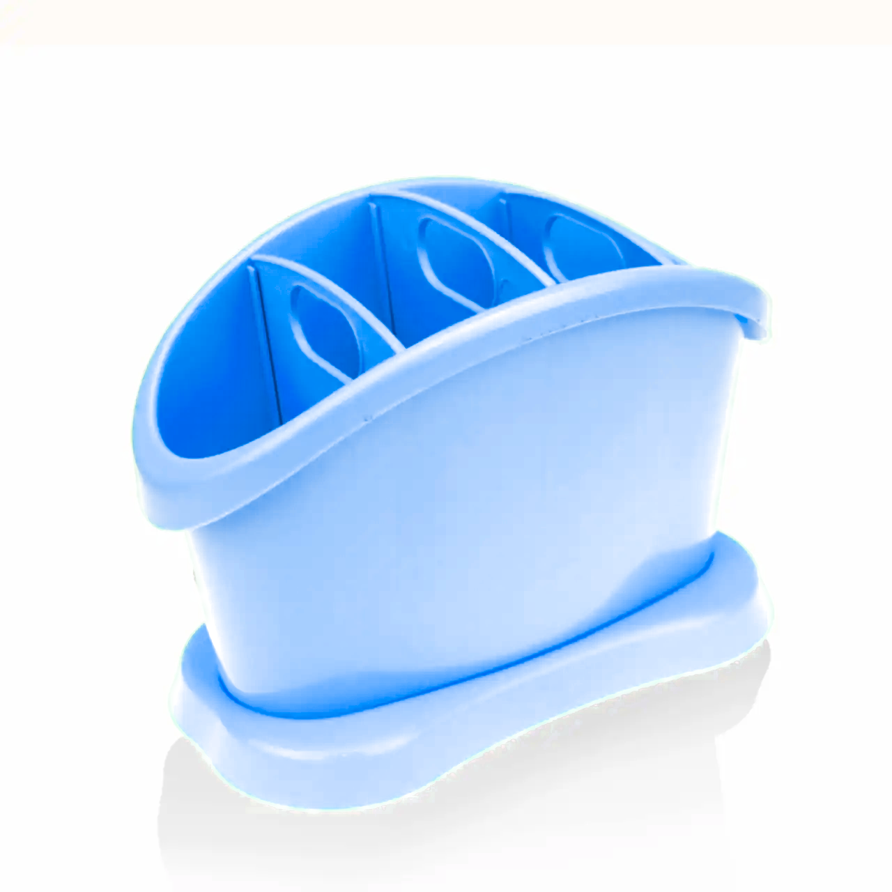 Сушарка для столового приладдя овальна 20х14х10 см блакитний, фото 1