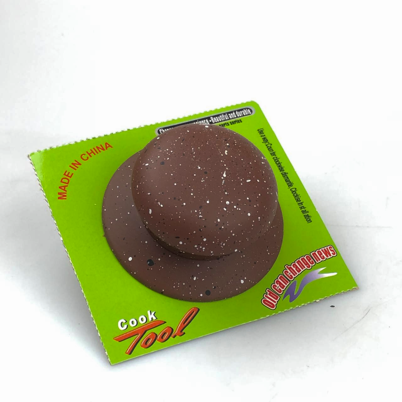 Ручка для кришки 6 см із силіконовим покриттям мармур шоколад, фото 1