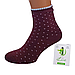 Шкарпетки жіночі махрові високі 23-25 розмір (36-40 взуття) Точки зимові, бордовий, фото 2