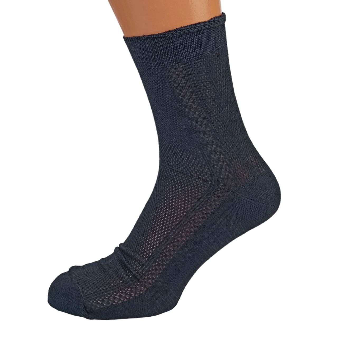 Шкарпетки чоловічі високі х/б сітка 29 розмір (43-44 взуття) чорний, фото 1