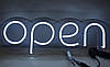 Неонова Led вивіска OPEN (відкрито) Біла 400х130 мм з пультом, фото 3