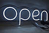 Неонова Led вивіска OPEN (відкрито) Біла 400х130 мм з пультом, фото 6