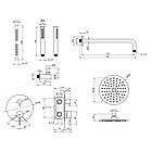 Чорна душова система прихованого монтажу із змішувачем для раковини, душовий гарнітур Kroner, фото 4