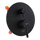 Чорна душова система прихованого монтажу із змішувачем для раковини, душовий гарнітур Kroner, фото 5