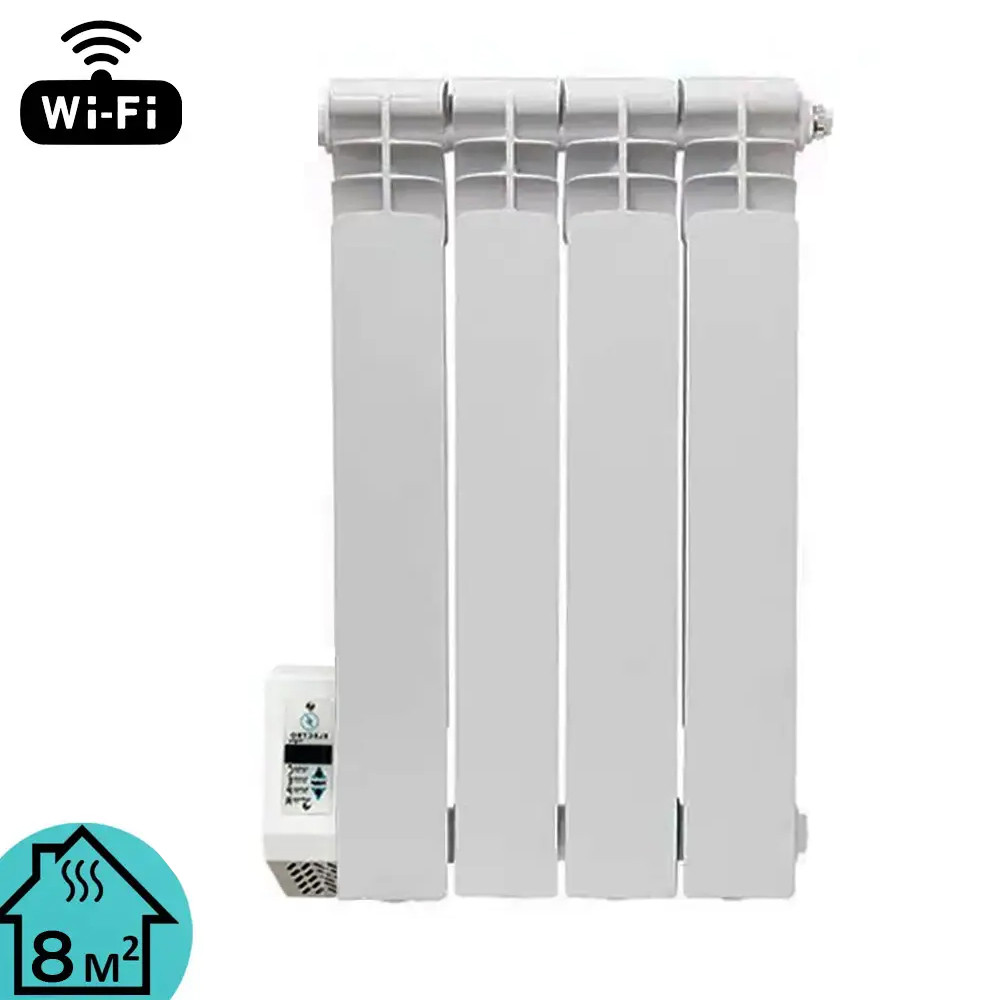 Електрорадіатор масляний алюмінієвий Electro Elite 4WEL, Wi-Fi ,4 секції,8м2, програматор зліва, 400Вт, фото 1