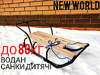 Детские санки Водан на зиму для детей и семьи съемная спинка бордовый каркас СД-1 до 80кг. 70