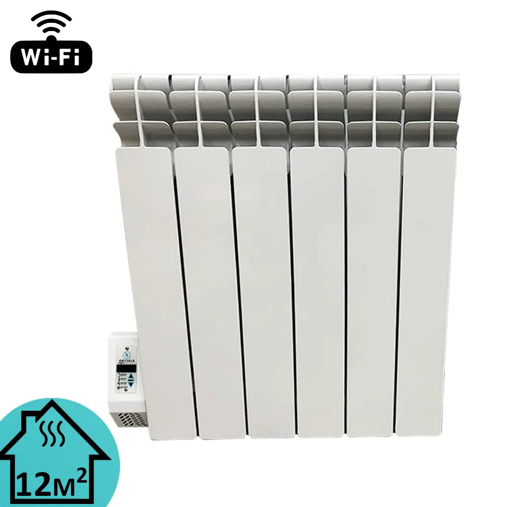 Електрорадіатор масляний алюмінієвий Electro Elite 6WEL, 6 секцій,12м2, Wi-Fi програматор зліва, 700Вт, фото 1