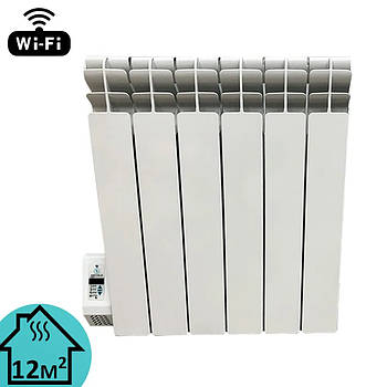Електрорадіатор масляний алюмінієвий Electro Elite 6WEL, 6 секцій,12м2, Wi-Fi програматор зліва, 700Вт