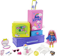 Игровой набор Барби Путешествие Кукла Экстра Минис со щенками Barbie Extra Minis Exclusive Doll and Puppies