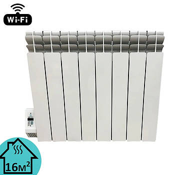 Електрорадіатор масляний алюмінієвий Electro Elite 8WEL, 8 секцій,16м2,Wi-Fi програматор зліва, 1000 Вт