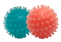 Набор игрушек для собак FOX TF-207 Мячи с шипами синий+оранжевый с запахом ванили 4 см