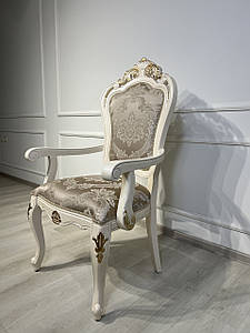 Стілець з підлокітниками дерев'яний , з м'яким сидінням , Савона