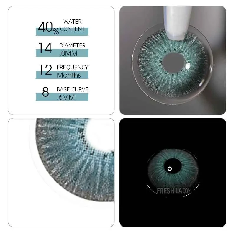 Голубые цветные контактные ЛИНЗЫ для глаз, отличное перекрытие своего цвета + КОНТЕЙНЕР для хранения. - фото 4 - id-p2048849294