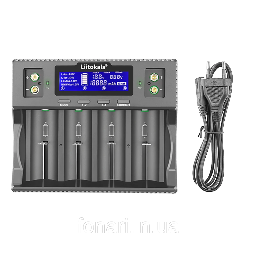 LiitoKala Lii-D4XL - Зарядное устройство для Li-Ion/Ni-Mh/LiFePo4 и 9V (крона) аккумуляторов - фото 2 - id-p515870174