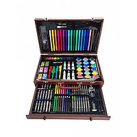 Набор для рисования ArtKids в деревянном чемодане из 123 предметов, комплект для детского творчества