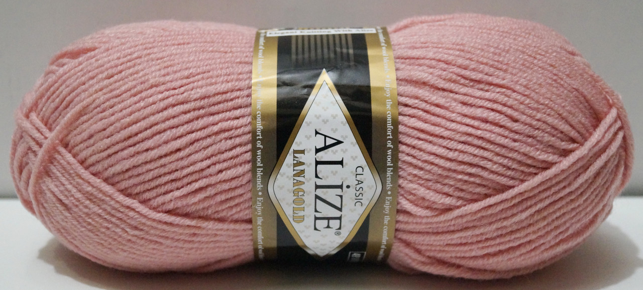 Нитки пряжа для в'язання напіввовна Lana Gold Лана Голд № 161 - пудра, фото 1