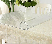 Мягкое стекло Прозрачная силиконовая скатерть на стол Soft Glass Защита для мебели 3.0х1.0м (толщина 1.5 мм)