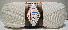 Нитки пряжа для в'язання напіввовна LANA GOLD FINE Лана Голд Файн № 55 - білий